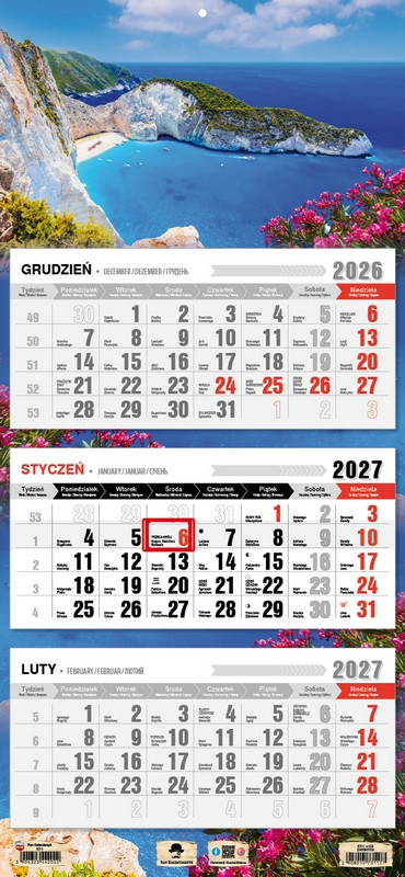 Kalendarz trójdzielny KT-2 Premium (wypukła główka) Pan Kalendarzyk